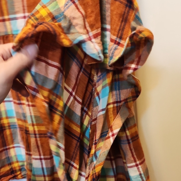 Ivy Jane Flannel Colorful Plaid Button-Up Tunic - Picture 5 of 8
